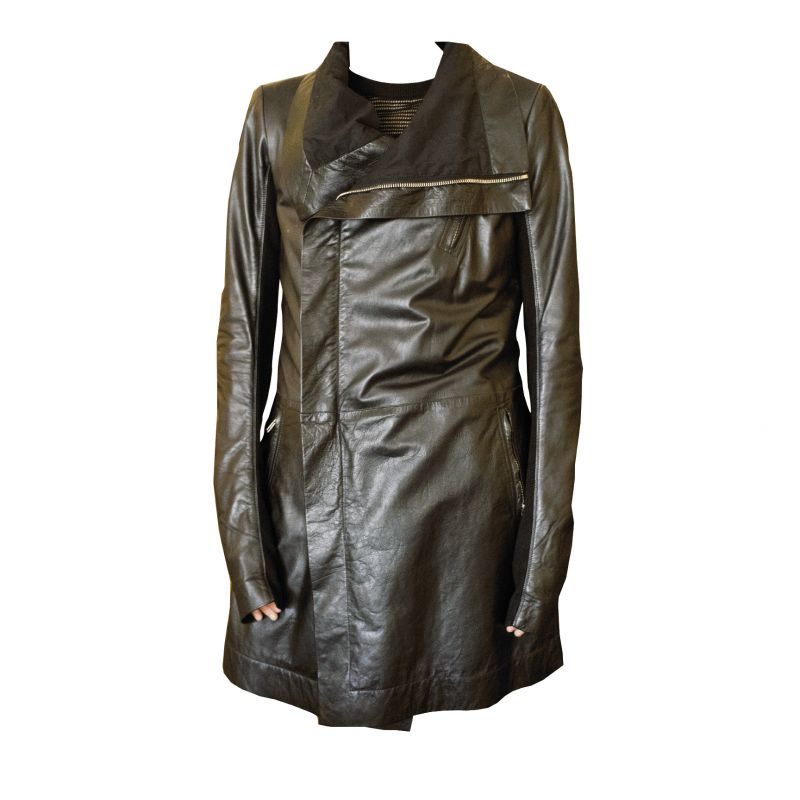 Fashion Institute “Whenever Fanny goes into Worthwhile, we’re in trouble!” Leather jacket, Worthwhile, $2,195