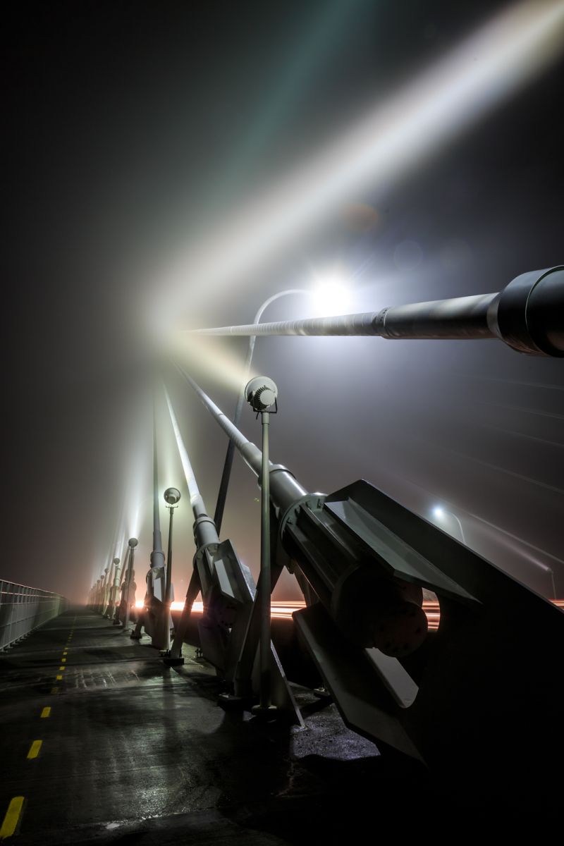 HONORABLE MENTION Professional category: Ravenel Bridge in the Mist by Justin Falk