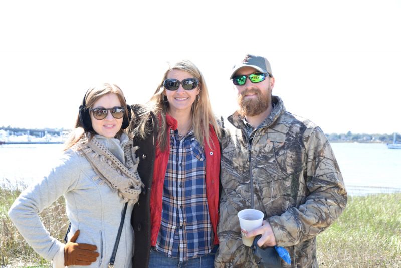 Sydney Boniface and Jordan Law-Marron with Jackson the German Shorthaired Pointer