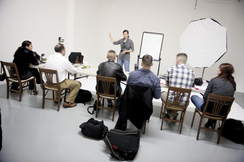 Teaching a studio lighting class to a group of Marine Corps photographers from Beaufort, South Carolina