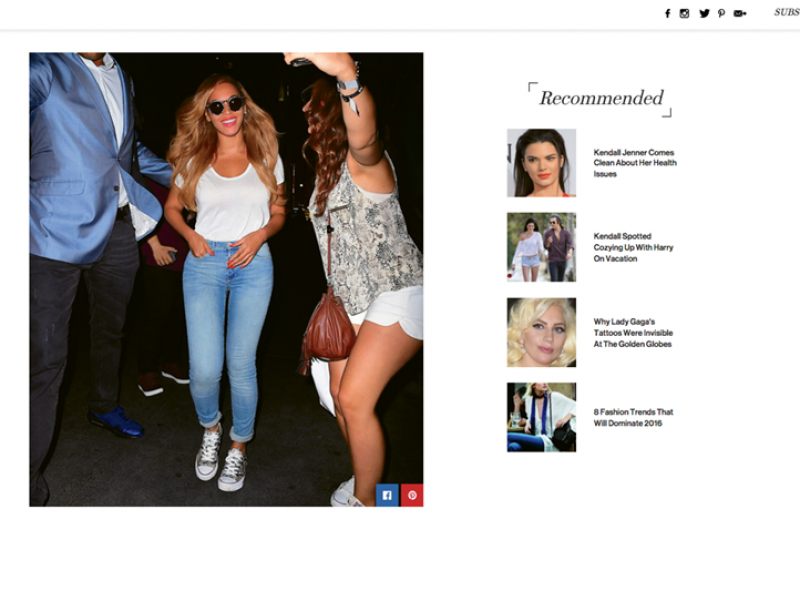 One of Amy’s big breaks came when Beyoncé (pictured above hitting the town in her Luxe Chucks) carried an “Antler” clutch (opposite) to a Hollywood event. “When my phone and Instagram were lighting up, a friend told me to just sit back and enjoy this moment of celebrity fame, because it could be over just as fast. But it’s sure fun!” says Amy.