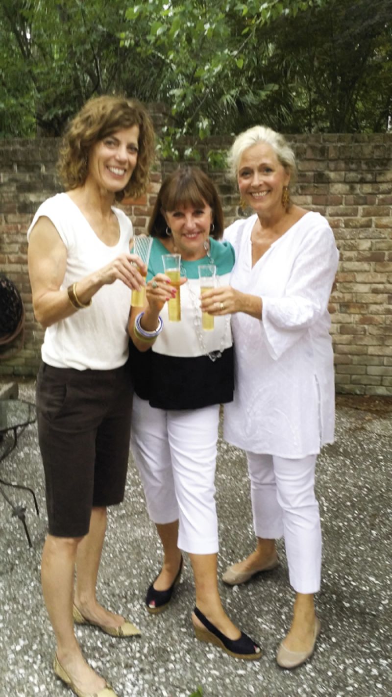 Charleston resident Suzanne Pollak (left) at Millard’s annual FFF(F) gathering, including friend and MediaLink colleague Cleary Simpson (right)