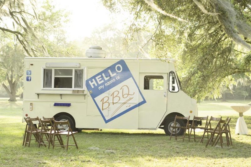 THE WHEEL DEAL: During cocktail hour, guests enjoyed bites from the food truck Hello My Name Is BBQ.