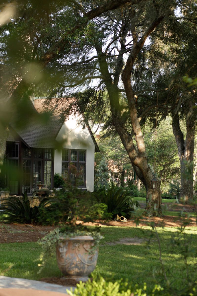 The back lawn at RiverOaks, as seen from the loggia.