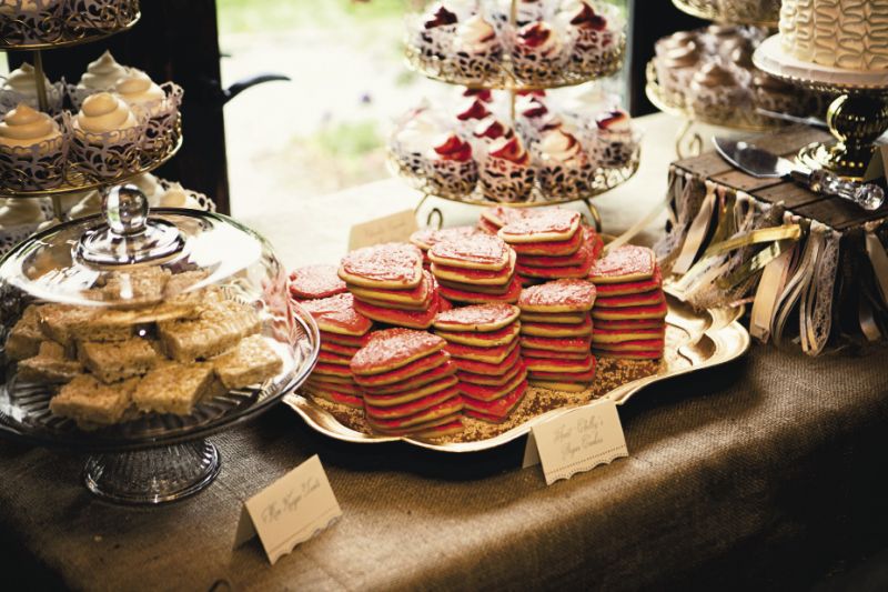 SWEET THING: Ashton&#039;s cupcake obsession led to a dessert buffet of red velvet, pumpkin spice, chocolate, and almond-flavored cupcakes, along with cookies and crispy rice treats from Cakes by Kasarda.