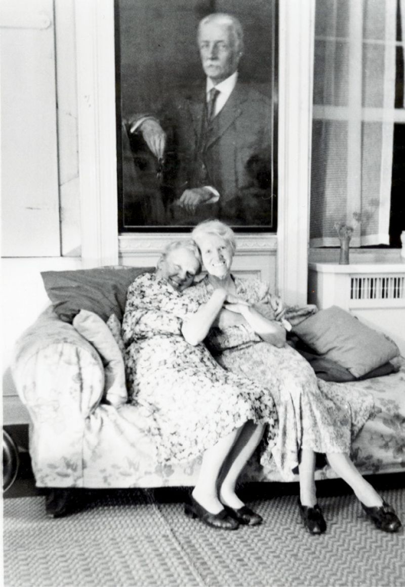 Sister Caroline at the grand piano in the second-floor drawing room, circa 1944