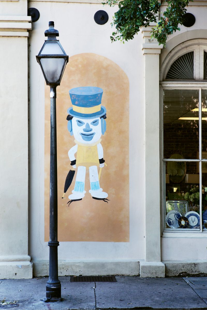 The Hat Man Artist Unknown 1892  Broad &amp; Church Streets  composed of 16 different hats of 12 different styles, The 19th-century mural served as the original signage for Plenge&#039;s Haberdashery.