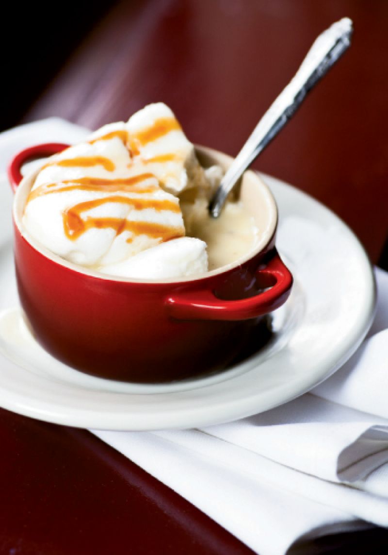 Preparing the crème anglaise is the trickiest part to this recipe—cook it too long and you’ll end up with custard or flan.