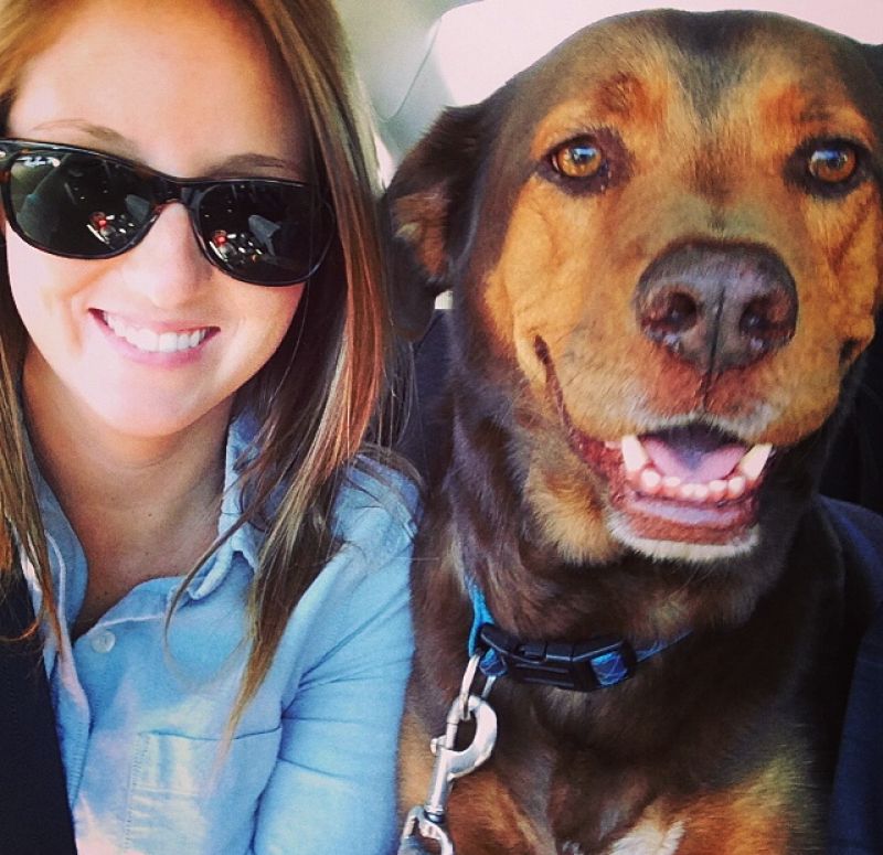 Advertising Production Designer, Christine Dorsey and her dog Bentley