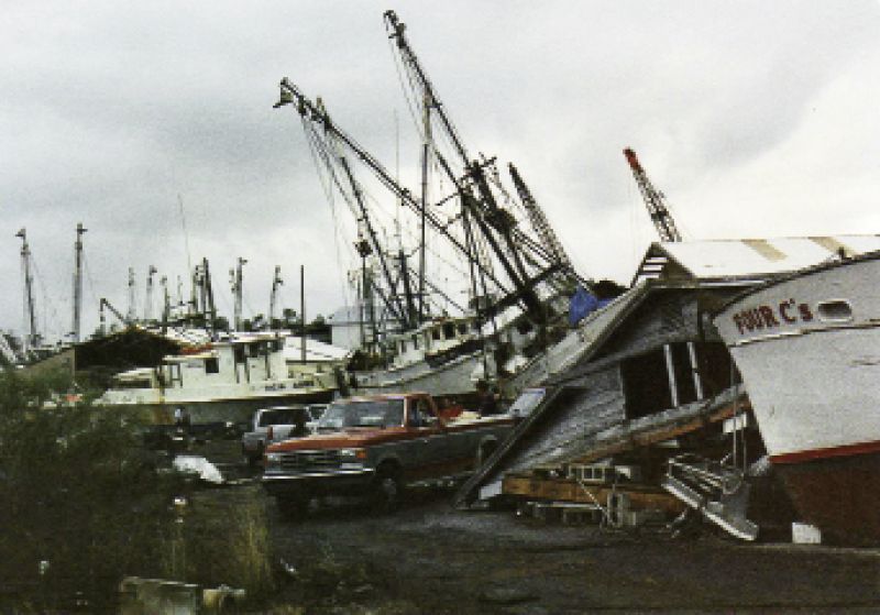 With boats and businesses piled atop each other, the economy of the shrimping village of McClellanville was shattered.