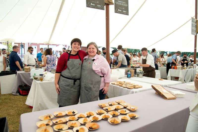 Vanilla Bean Pastry Company’s M. Kelly Wilson (right) and team member
