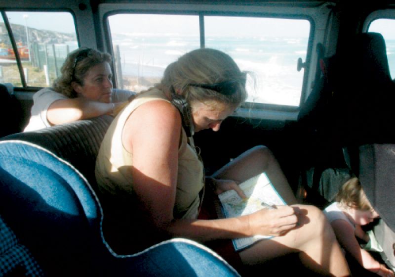 Meaghan works out of a VW van on sponsorship and media coverage. Photographs by Billy Black.