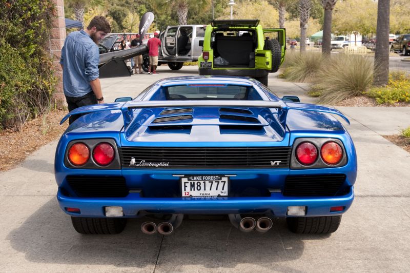 This Lamborghini attracted a lot of attention.