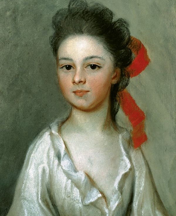 The 1711 pastel-on-paper portrait <em>Henriette Charlotte Chastaigner</em> (Mrs. Nathaniel Broughton) by Henrietta de Beaulieu Dering Johnston, who is considered to be the first professional female artist in the US.